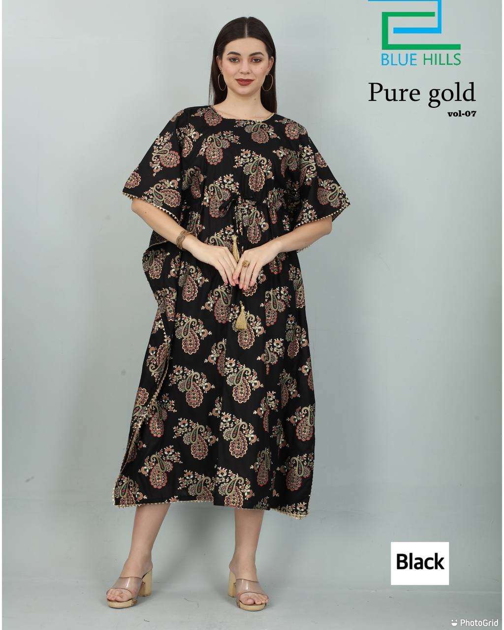 KAFTAN VOL-7 BY BLUE HILLS 7001 TO 7006 SERIES CASUAL RAYON KAFTANS