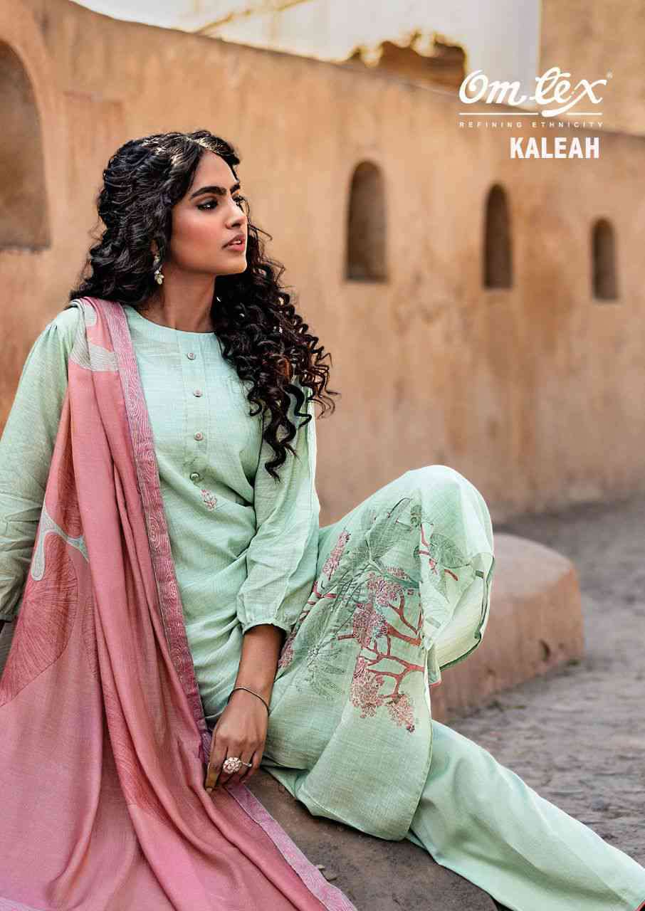 KALEAH BY OMTEX MUSLIN LINEN DIGITAL PRINT WITH EMROIDERY DRESSES