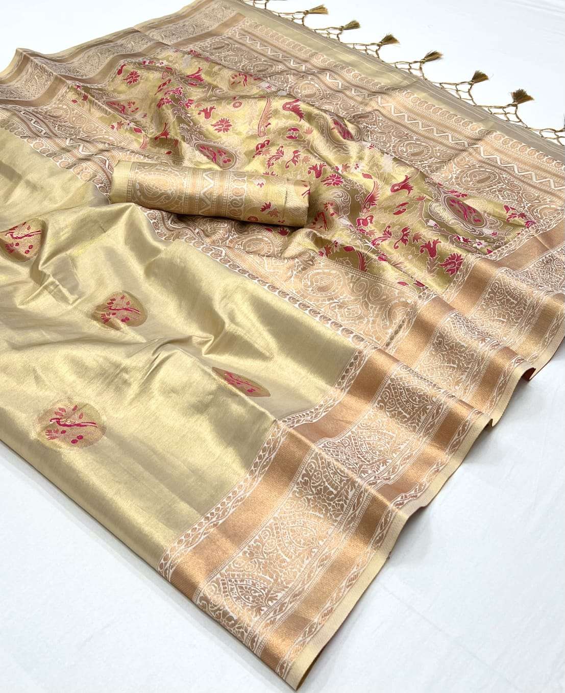 KANIL SILK  BY ASLIWHOLESALE MODAL KASHMIRI CHAAP HANDLOOM WEAVING SILK SAREES