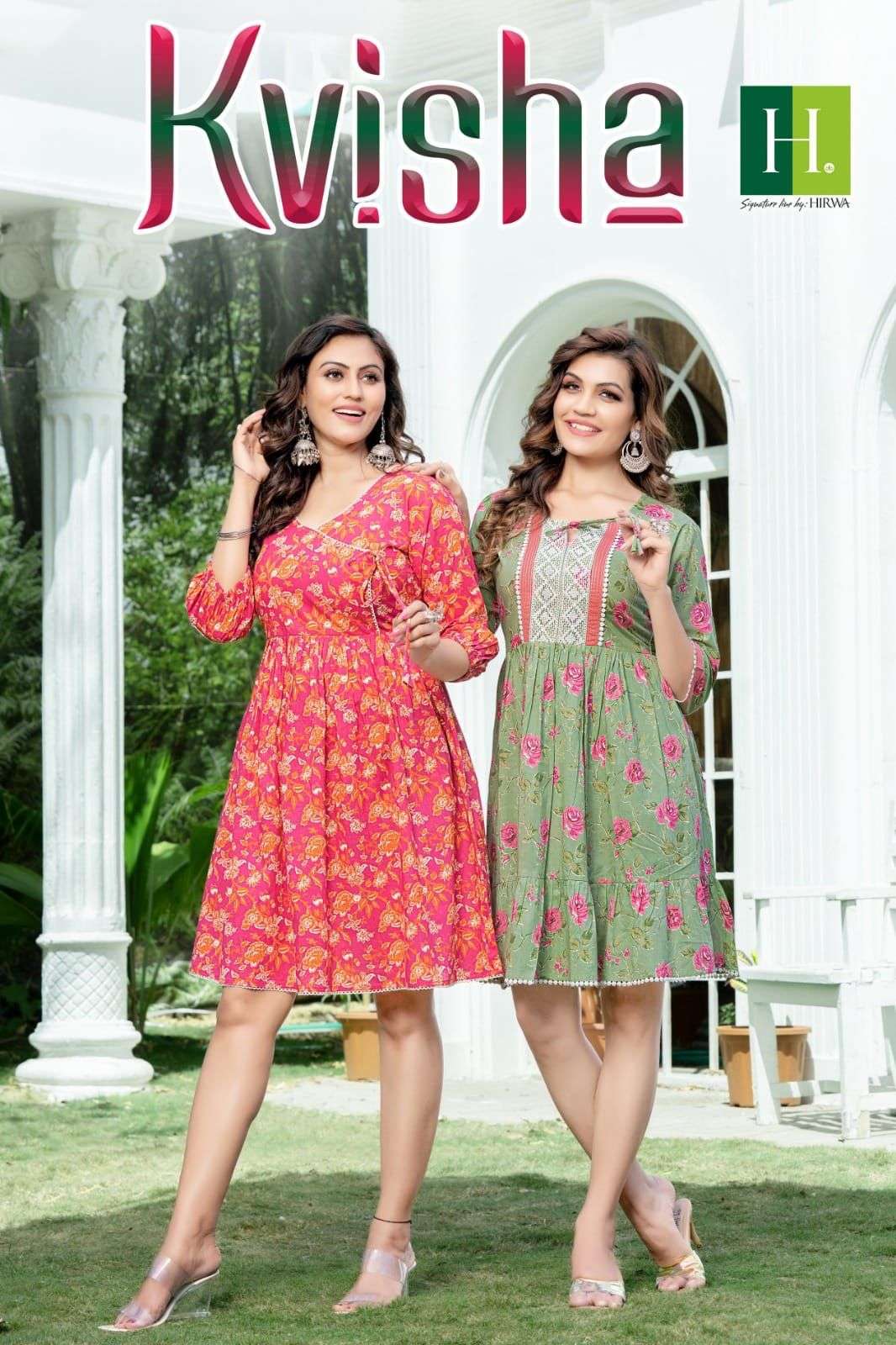 KAVISHA BY H DOT 101 TO 107 SERIES CAMBRIC COTTON WITH JAIPURI PRINT KURTIS