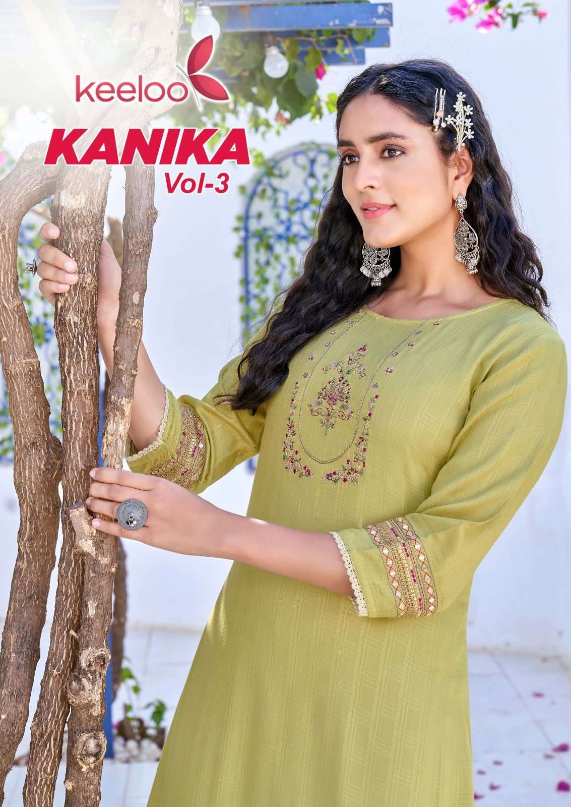 KEELOO KANIKA VOL-3 BY KOODEE 3001 TO 3006 SERIES RAYON EMBROIDERY KURTIS