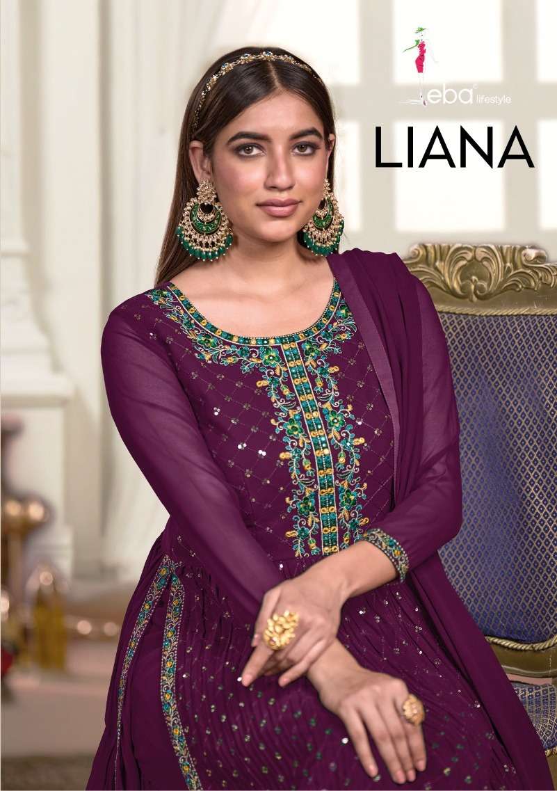 LIANA BY EBA LIFESTYLE 1555 TO 1558  SERIES GEORGETTE WORK DRESSES