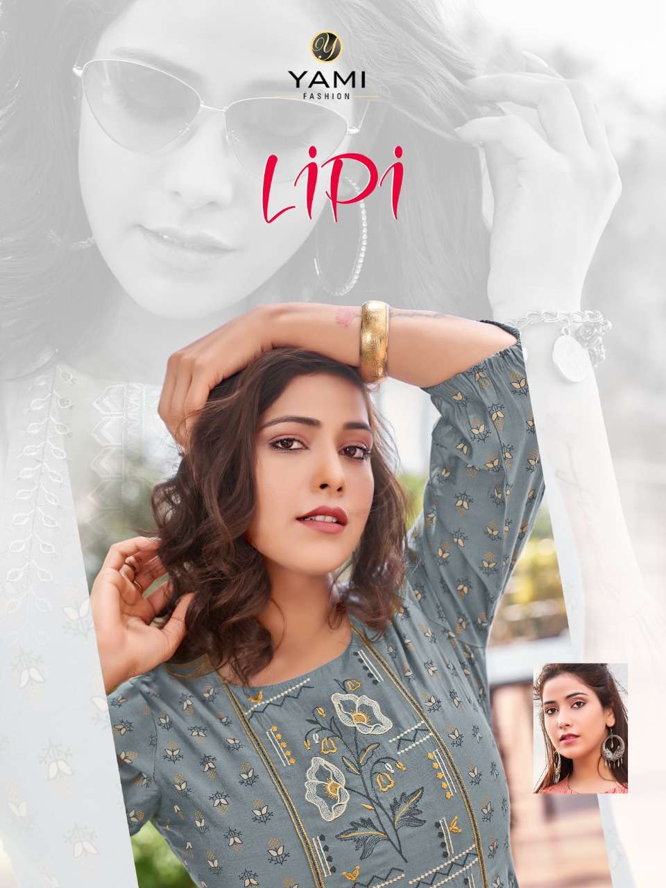 LIPI BY YAMI FASHION 6071 TO 6079 SERIES RAYON EMBROIDERY TOPS