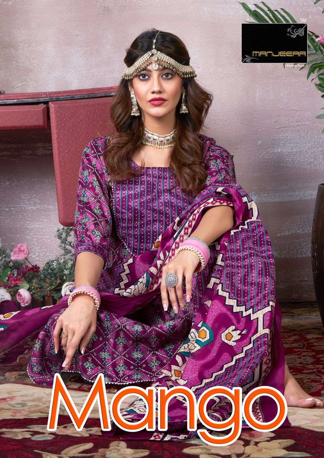 MANGO BY MANJEERA 01 TO 10 SERIES DESIGNER FANCY STITCHED DRESSES