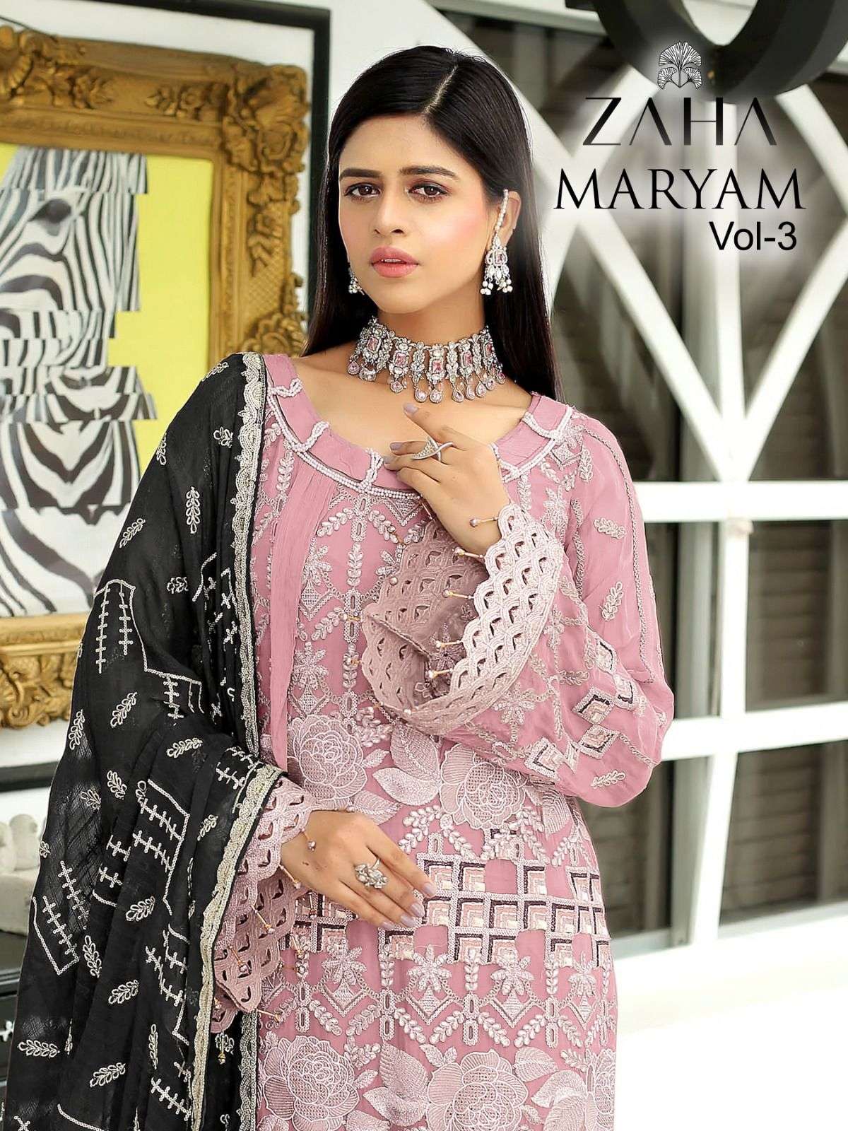 MARYAM VOL-3 BY ZAHA 10091-E TO 10091-H SERIES GEORGETTE PAKISTANI DRESSES