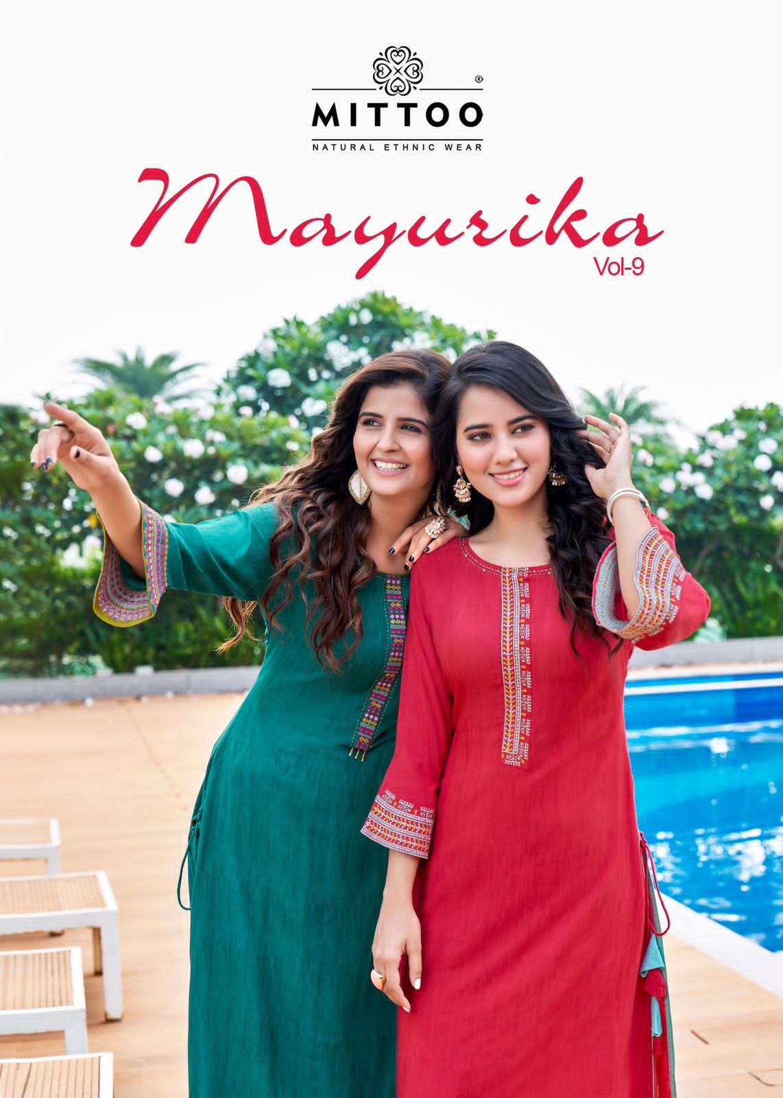 MAYURIKA VOL-09 BY MITTOO 4452 TO 4457 SERIES HEAVY RAYON WORK KURTIS