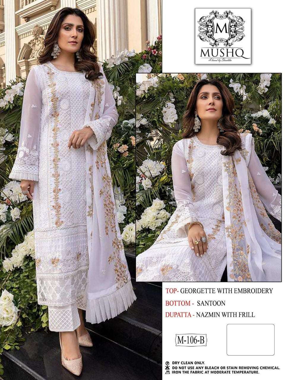 MUSHQ HIT DESIGN BY MUSHQ PURE HEAVY GEORGETTE WORK PAKISTANI DRESSES