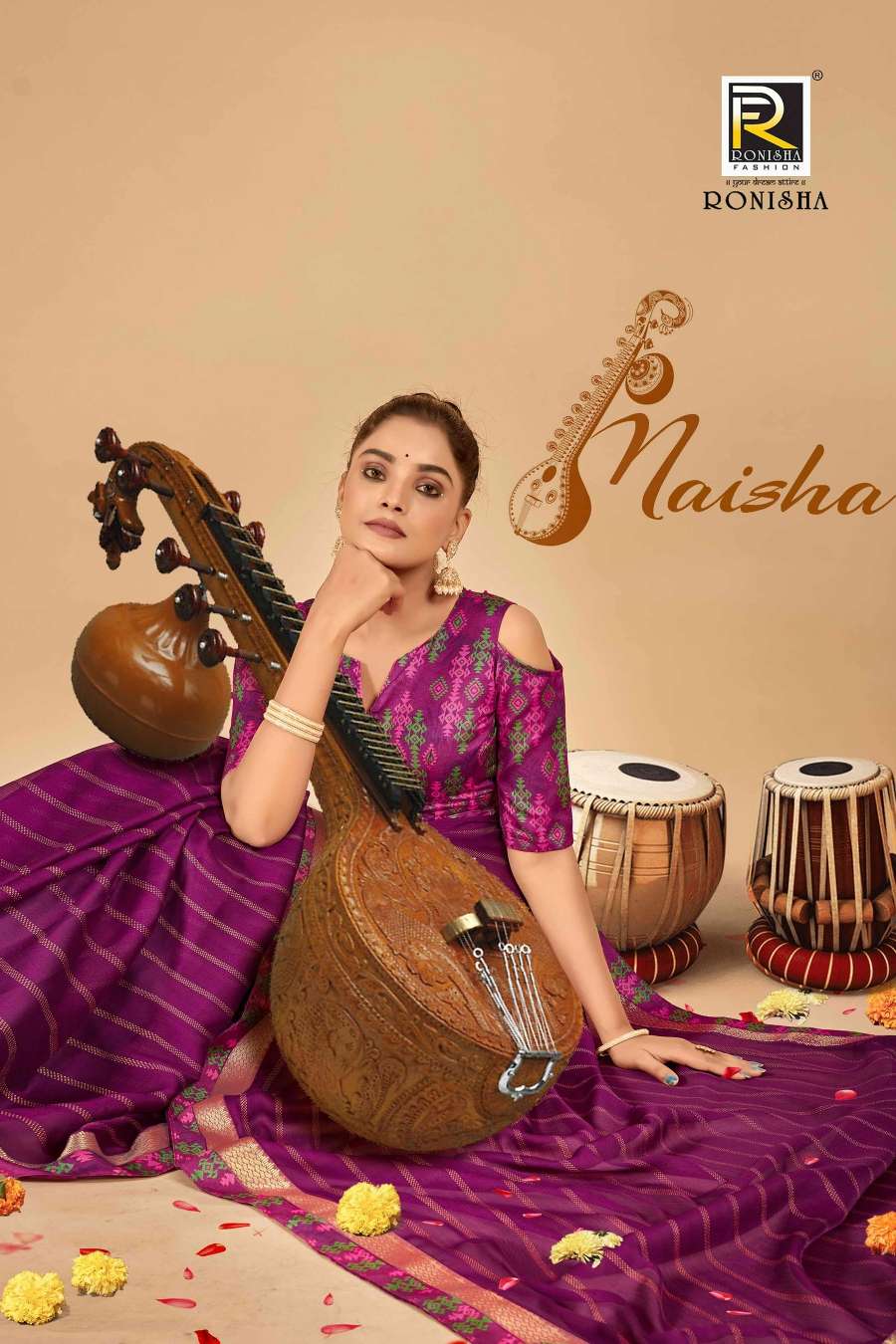 NAISHA BY RONISHA FASHION 1001 TO 1008 SERIES DESIGNER CHIFFON SAREES