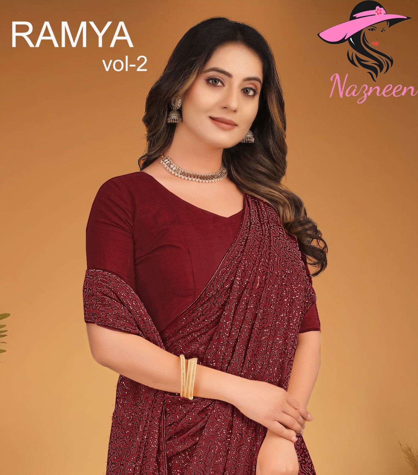 NAZNEEN RAMYA VOL-2 BY ASLIWHOLESALE 4365 SERIES GEORGETTE DESIGNER SAREE