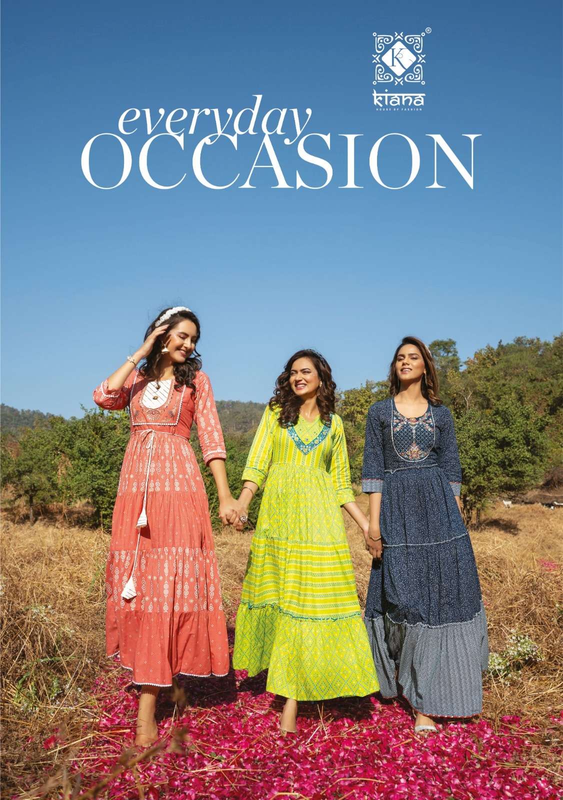 OCCASION BY KIANA  1001 TO 1008  PURE COTTON PRINTED DRESSES