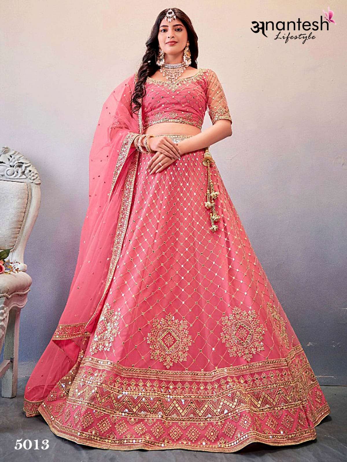 OCCASIONS VOL 4  BY ANANTESH LIFESTYLE 5012 TO 5016 SERIES GEORGETTE LEHENGAS