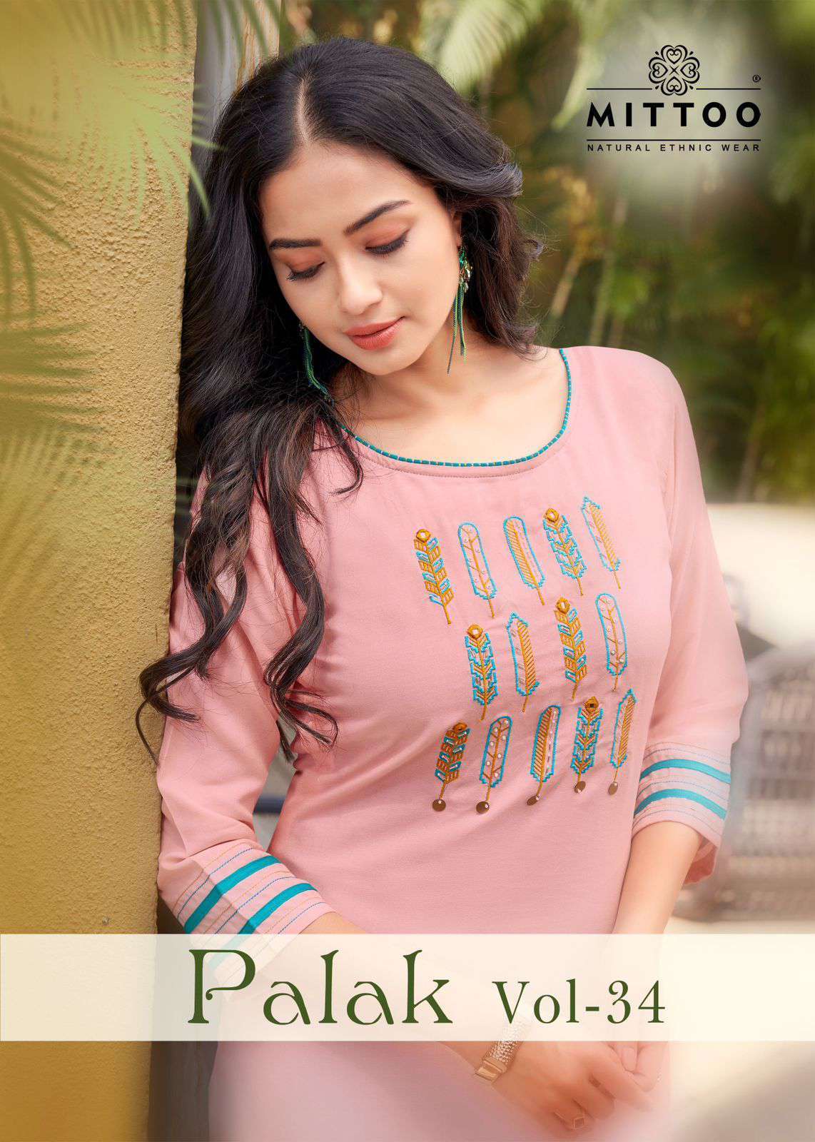 PALAK VOL-34 BY MITTOO 1291 TO 1298 SERIES HEAVY RAYON KURTIS