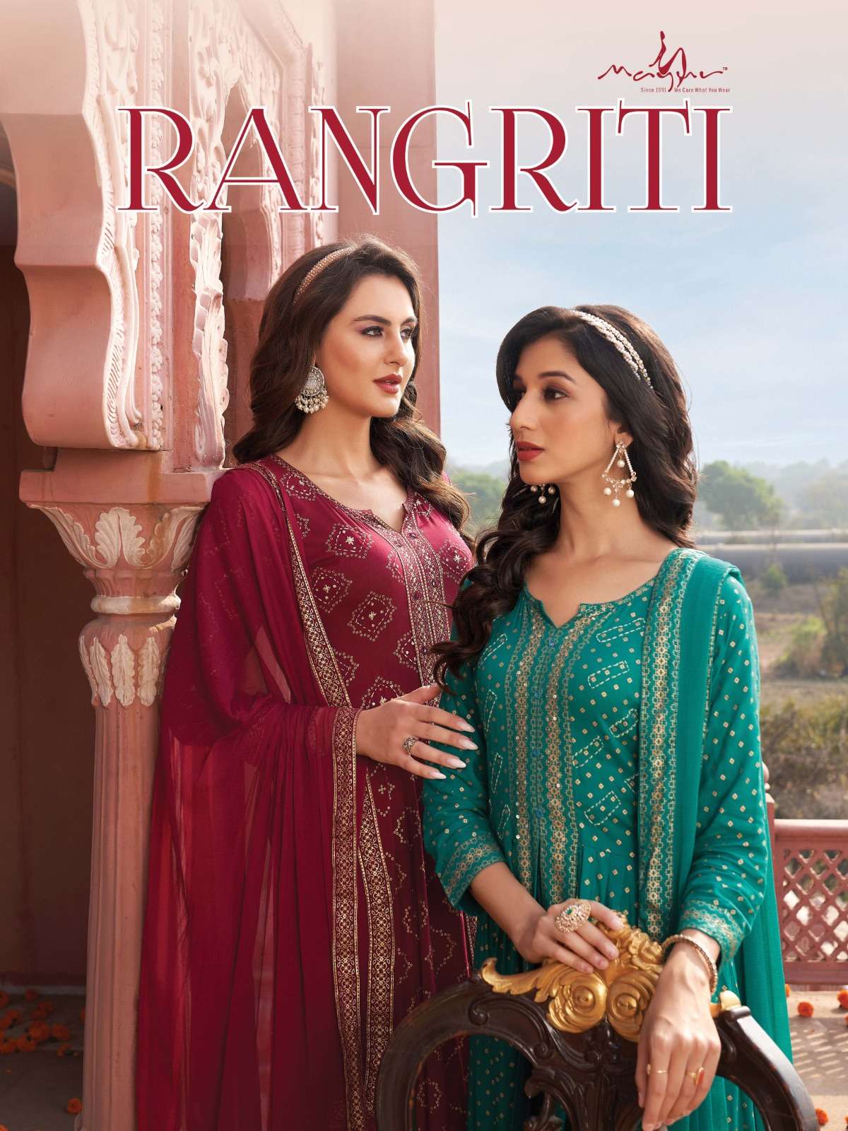 RANGRITI BY MAYUR 001 TO 006 SERIES RAYON EMBROIDERY STICHED DRESSES