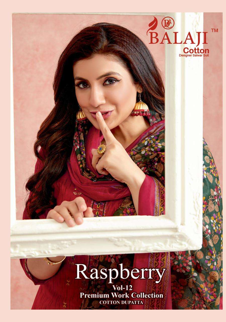 RASPBERRY VOL-12 BY BALAJI COTTON 1201 TO 1212 SERIES COTTON WORK DRESSES