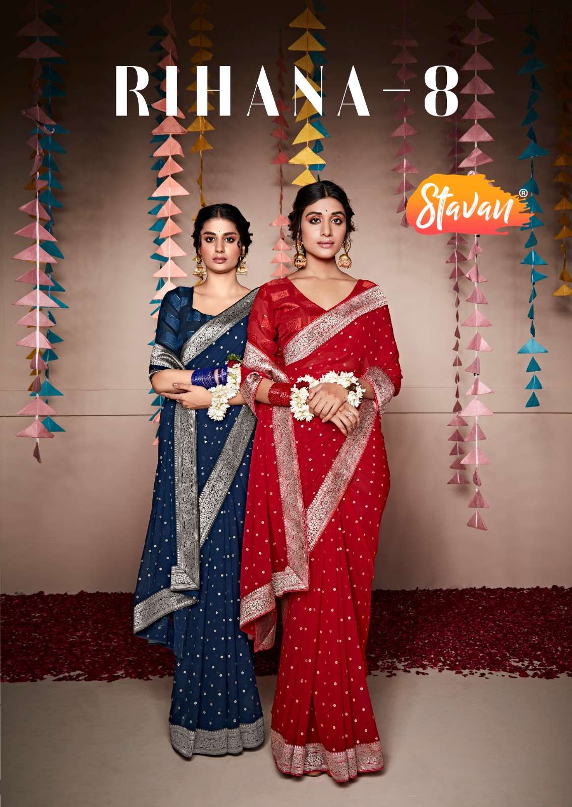 RIHANA VOL-8 BY STAVAN 1041 TO 1045 SERIES GEORGETTE SAREES