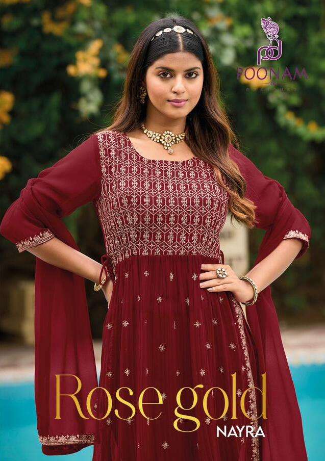 ROSE GOLD BY POONAM DESIGNER 10001 TO 10006 SERIES GEORGETTE DRESSES