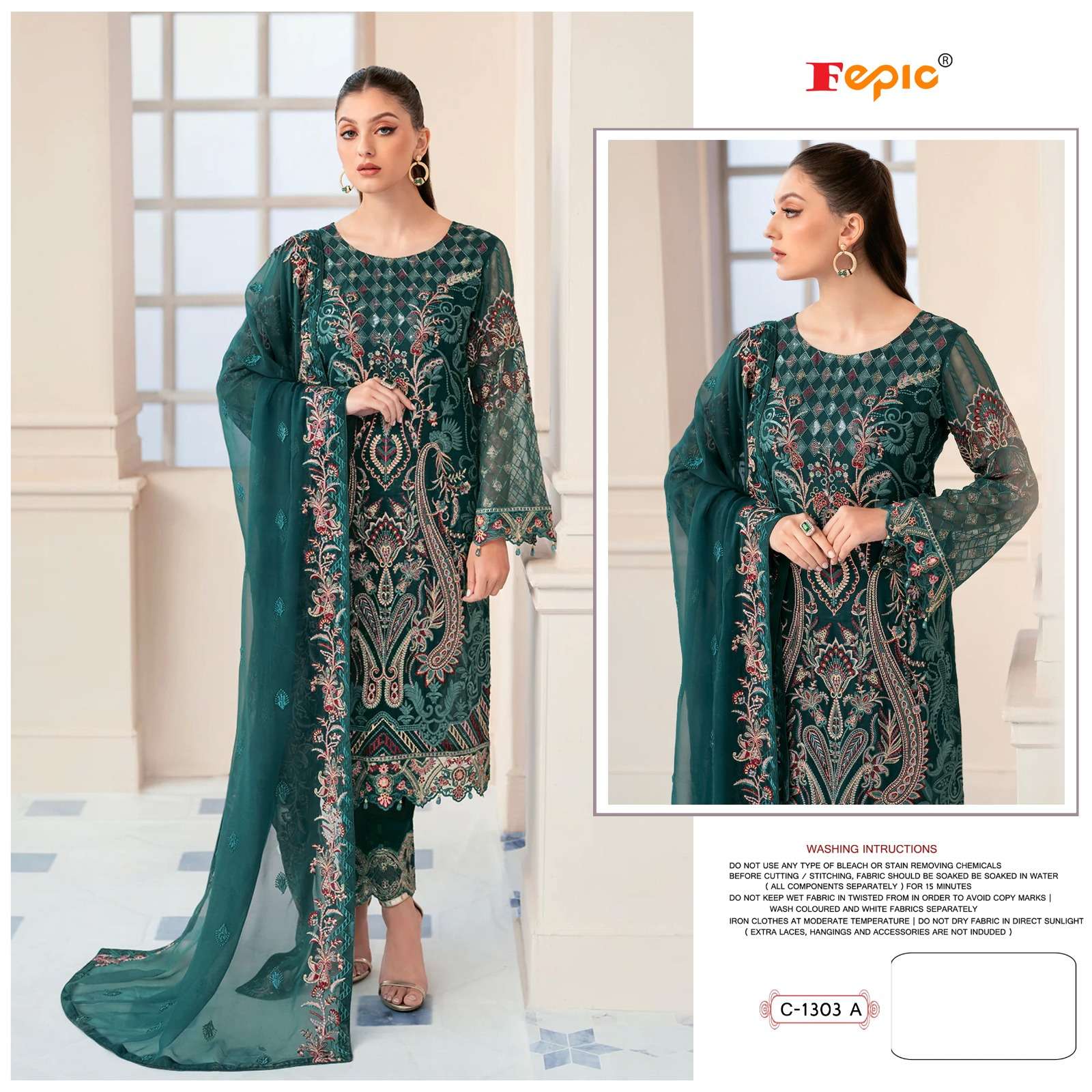 ROSEMEEN C 1303 COLOURS BY FEPIC GEORGETTE HANDWORK PAKISTANI DRESSES