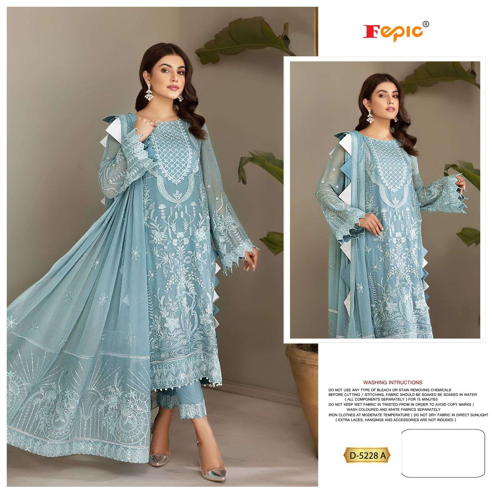 ROSEMEEN D-5228  COLOURS BY FEPIC 5228-A TO 5228-C SERIES GEORGETTE PAKISTANI DRESSES