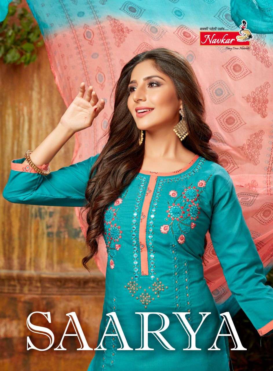 SAARYA BY NAVKAR 101 TO 110 SERIES COTTON EMBROIDERY STITCHED DRESSES