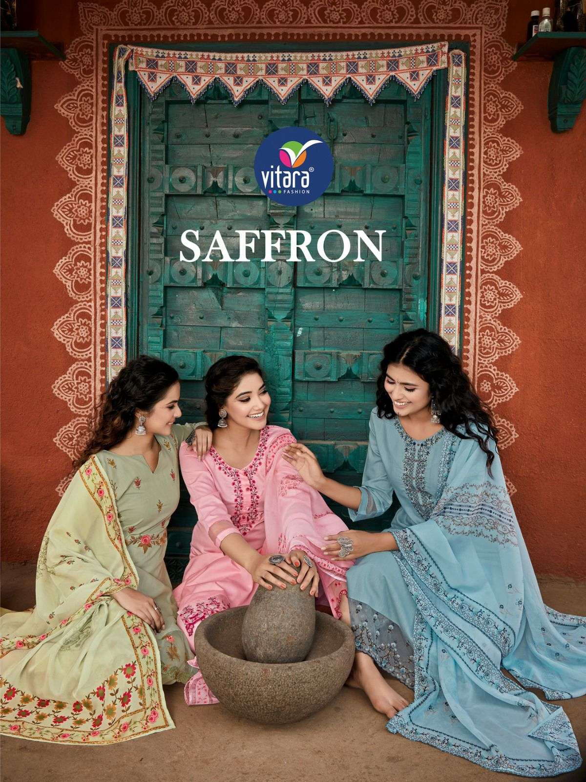 SAFFRON BY VITARA FASHION 1001 TO 1004 SERIES FANCY STITCHED DRESSES