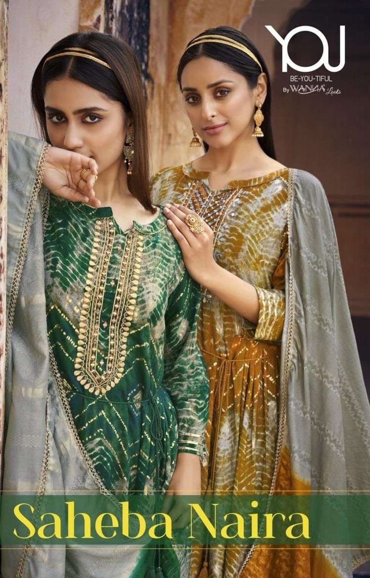 SAHEBA NAIRA BY YOU 4001 TO 4004 SERIES RAYON SLUB STITCHED DRESSES