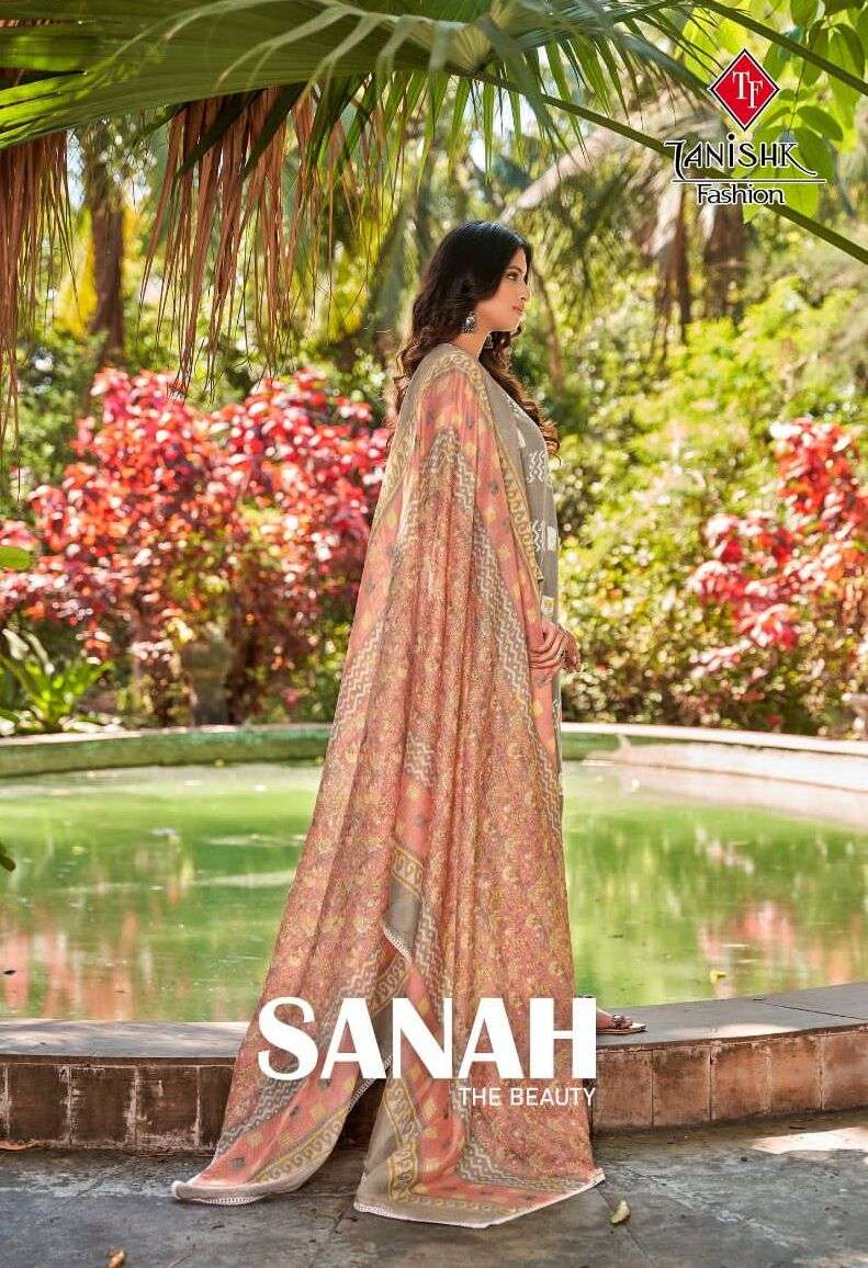 SANAH THE BEAUTY BY TANISHK FASHION 7101 TO 7108 SERIES CAMBRIC PRINT DRESSES