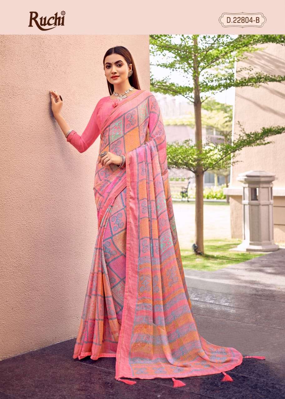 SAVYAA BY RUCHI SAREES 22801-A TO 22806-B SERIES CHIFFON PRINT SAREES