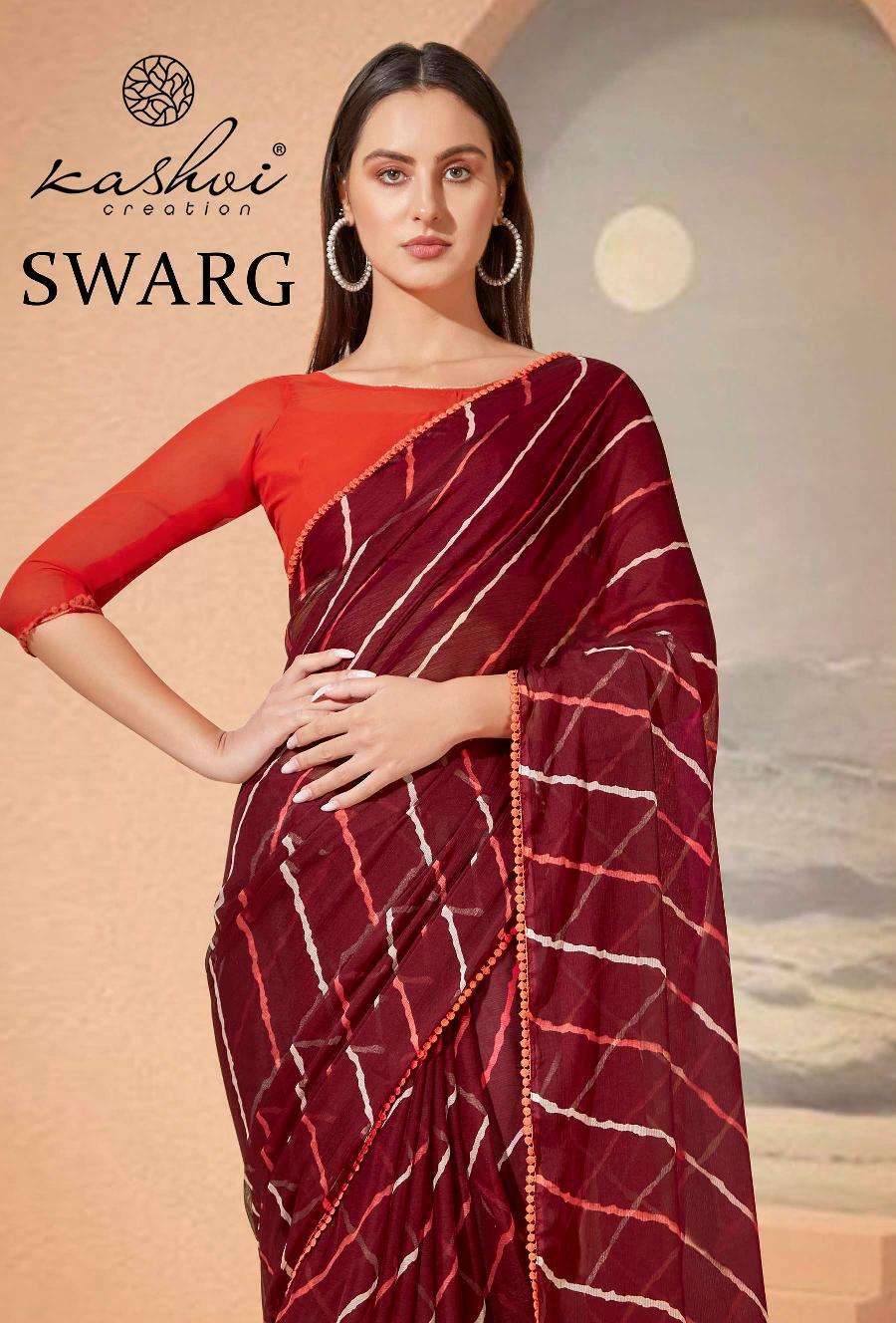 SAWRG BY KASHVI CREATION 52001 TO 52010 SERIES CHIFFON PRINT SAREES