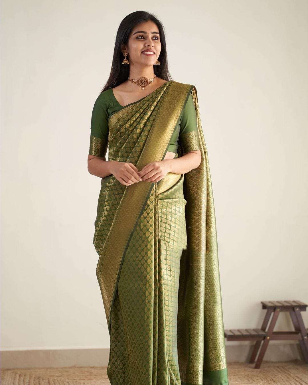 SC 115 GREEN BY ASLIWHOLESALE DESIGNER SOFT ZARI SILK SAREES