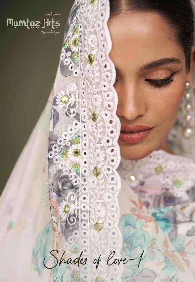 SHADES OF BEAUTY Vol-1 MUMTAZ ARTS PURE LAWN LUCKNOWI EMBROIDERY DRESSES