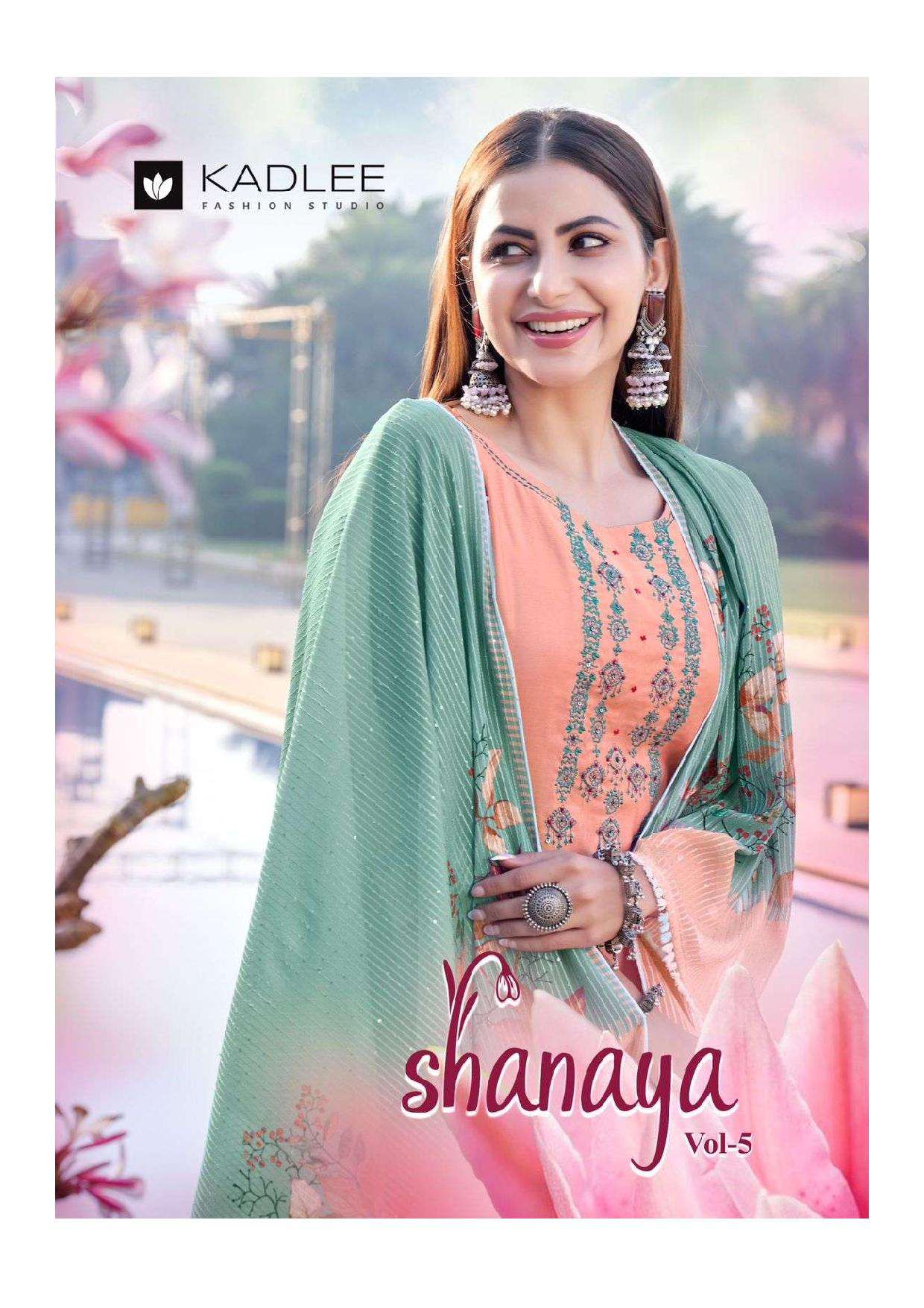 SHANAYA VOL-5 BY KADLEE 5025 TO 5030 SERIES EMBROIDERED RAYON KURTIS