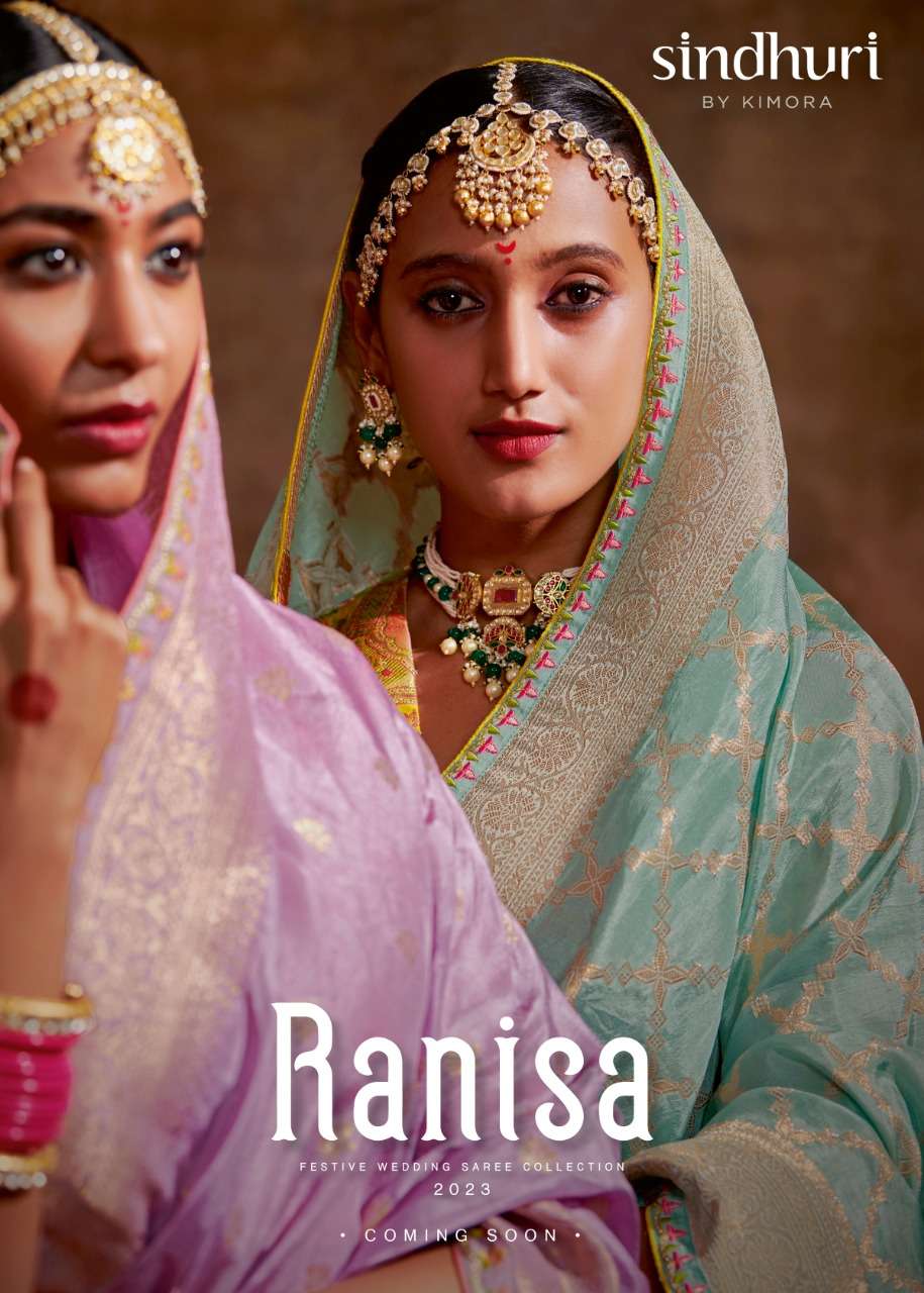 SINDHURI RANISA BY KIMORA 170 TO 174 SERIES DOLA CRAPE SILK WORK SAREES