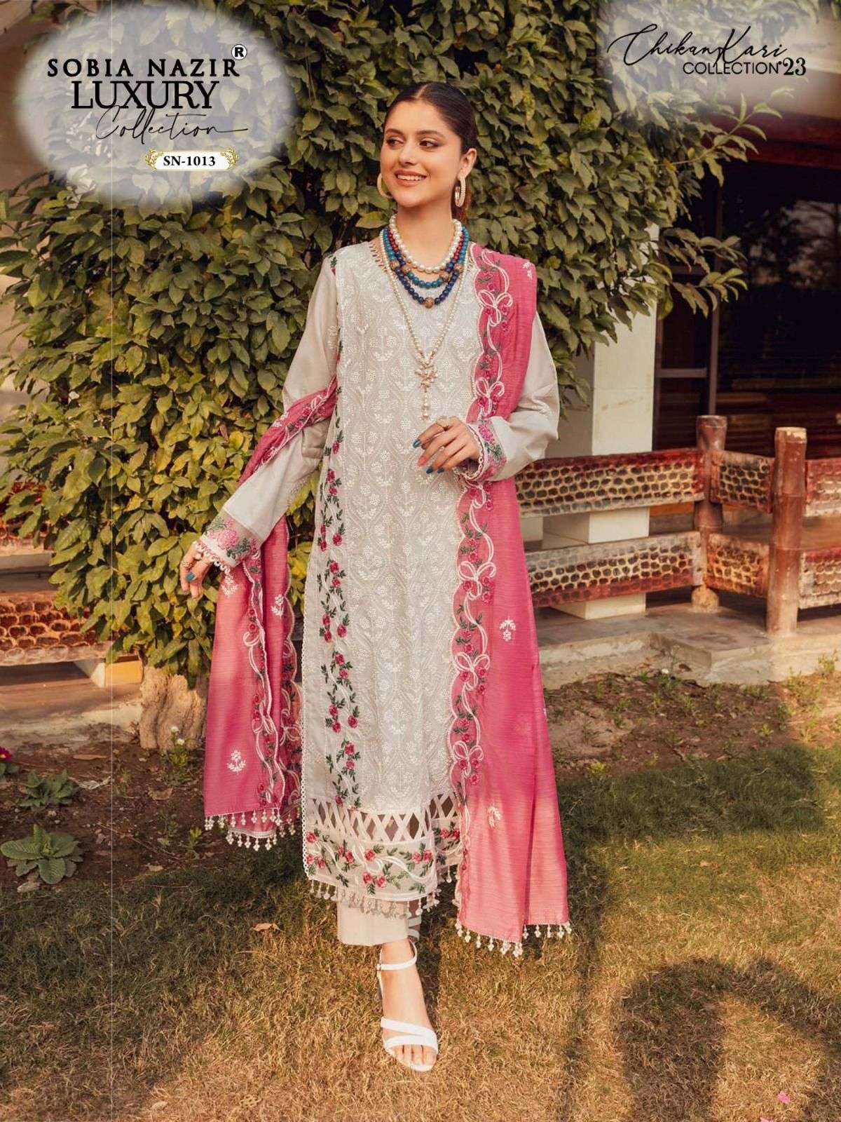 SOBIA NAZRI SN-1013 BY ASLIWHOLESALE LAWN COTTON PAKISTANI DRESS