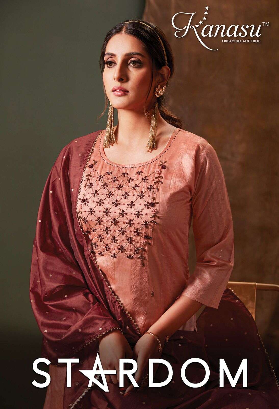 STARDOM   BY KANASU 901 TO 908 SERIES HEAVY SILK CHANDERI STITCHED DRESSES