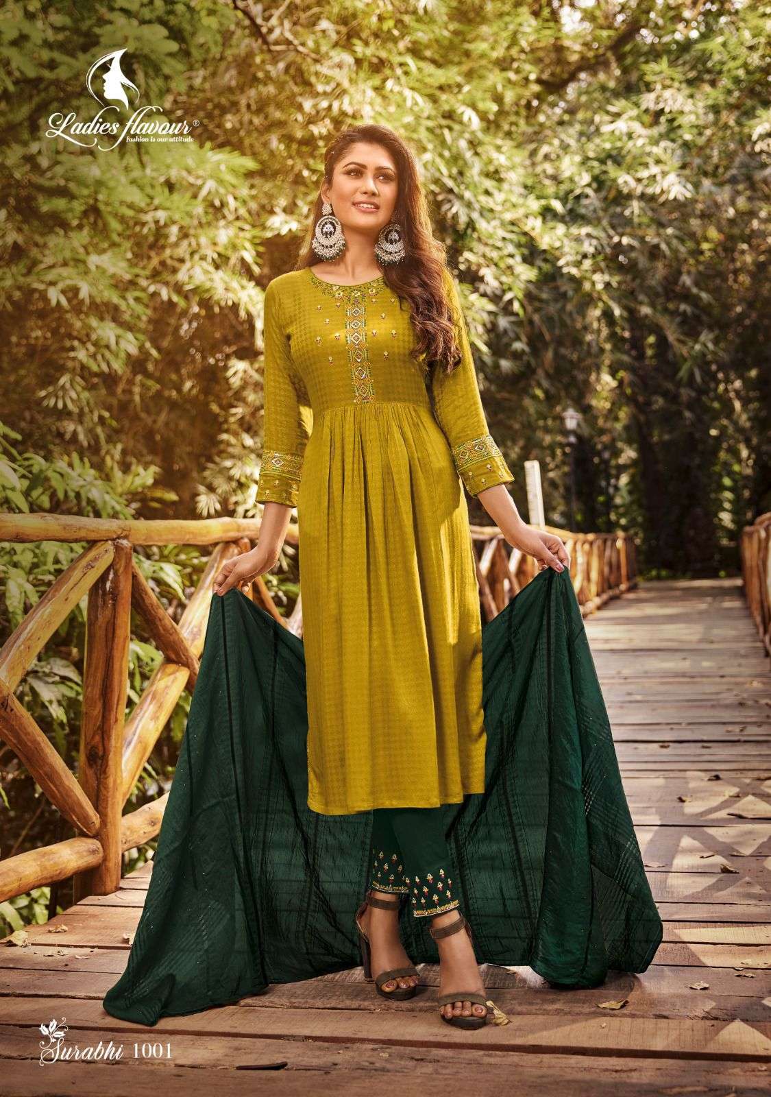 SURABHI BY LADIES FLAVOUR 1001 TO 1006 SERIES DESIGNER RAYON DRESSES