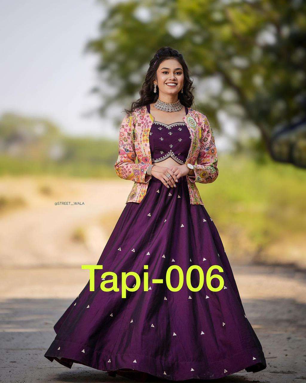 TAPI-006 BY ASLIWHOLESALE DESIGNER TUMMY SILK LEHENGAS