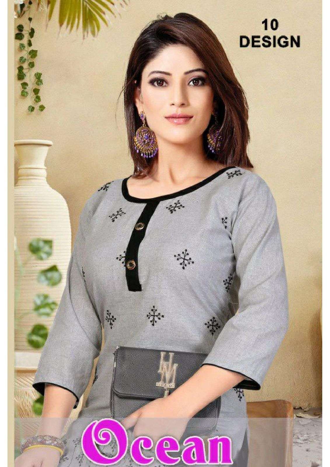 TRENDY OCEAN VOL-1 BY ASLIWHOLESALE 1001 TO 1010 SERIES FANCY COTTON KURTIS