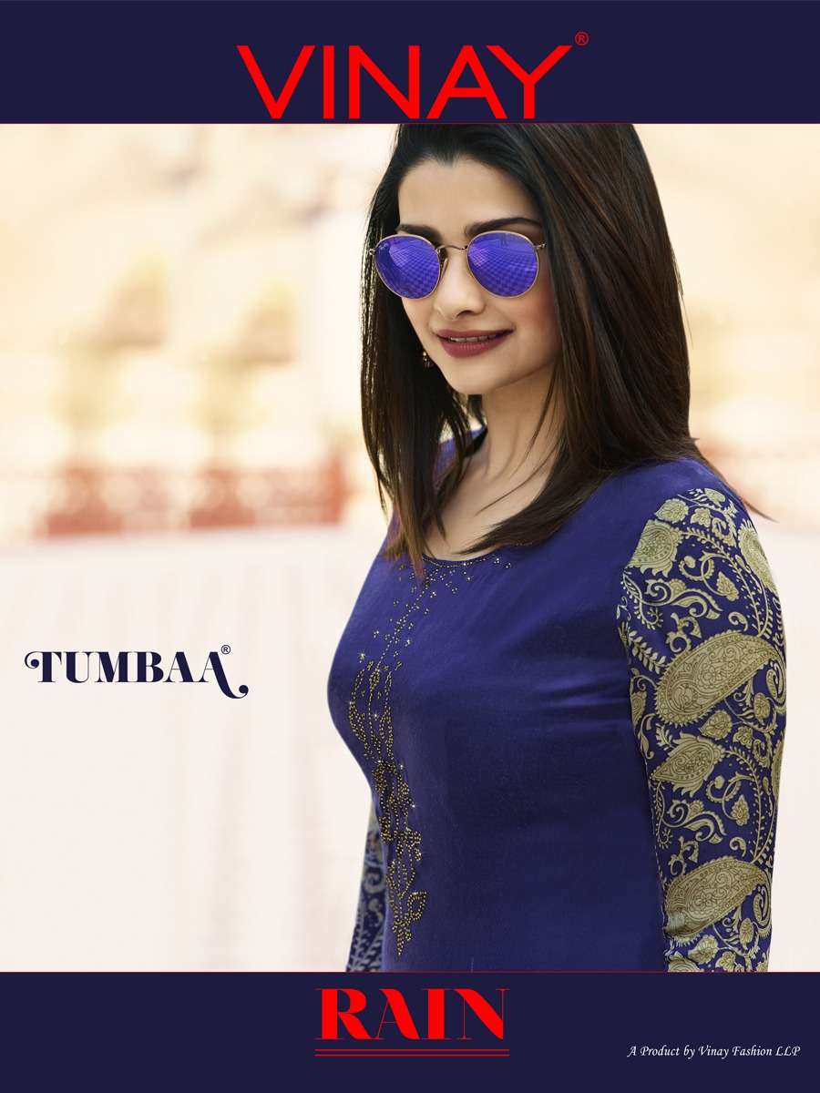 TUMBAA RAIN BY VINAY FASHION 35341 TO 35348 SERIES SATIN DIAMOND WORK KURTIS