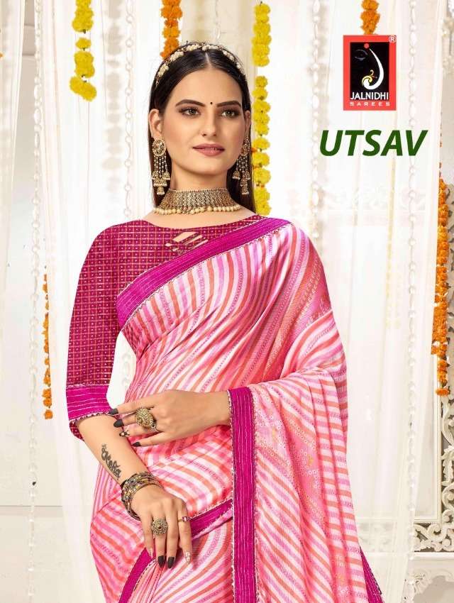 UTSAV BY JALNIDHI 9601 TO 9608 SERIES CHIFFON WORK SAREES