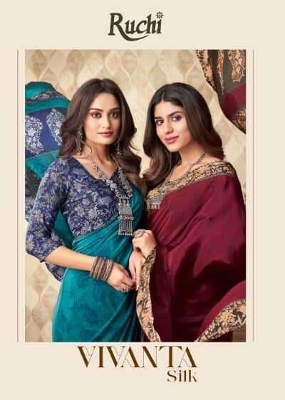 VIVANTA SILK VOL-20 BY RUCHI SAREES 23101-A TO 23103-D SERIES SILK CREPE SAREES