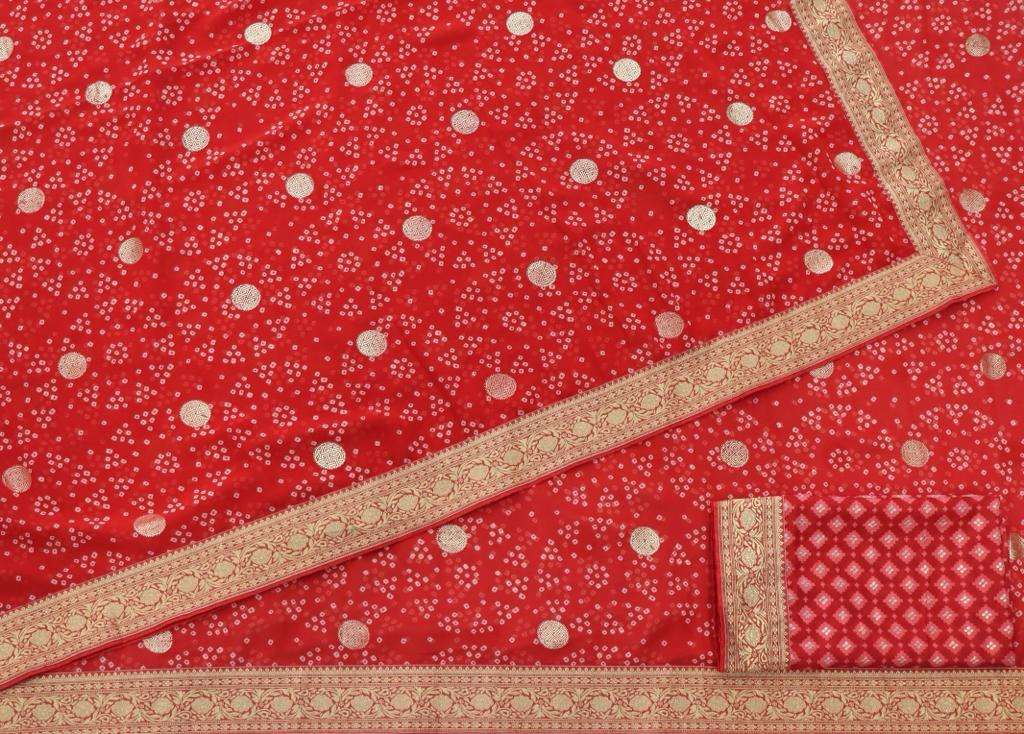 VRINDA BY RAJYOG  PURE GEORGETTE WITH BANDHANI FOIL PRINT SAREES