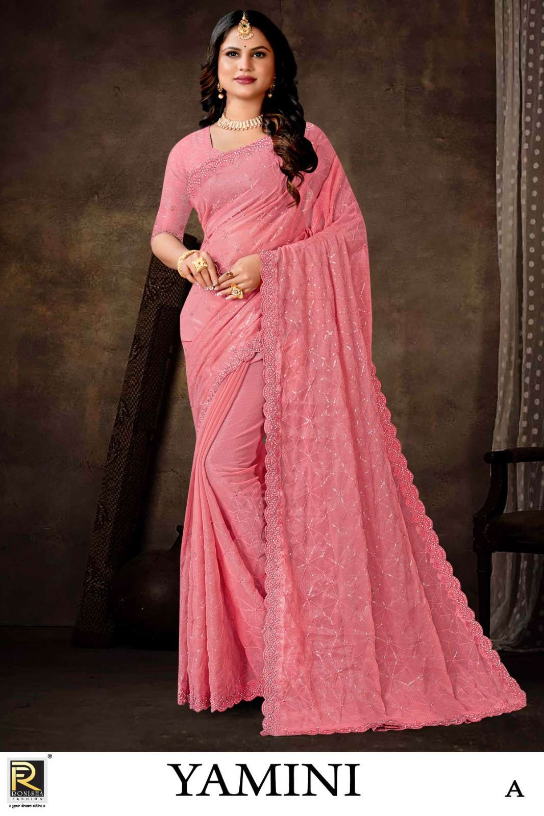 YAMINI BY RONISHA FASHION DESIGNER LYCRA FANCY SAREES