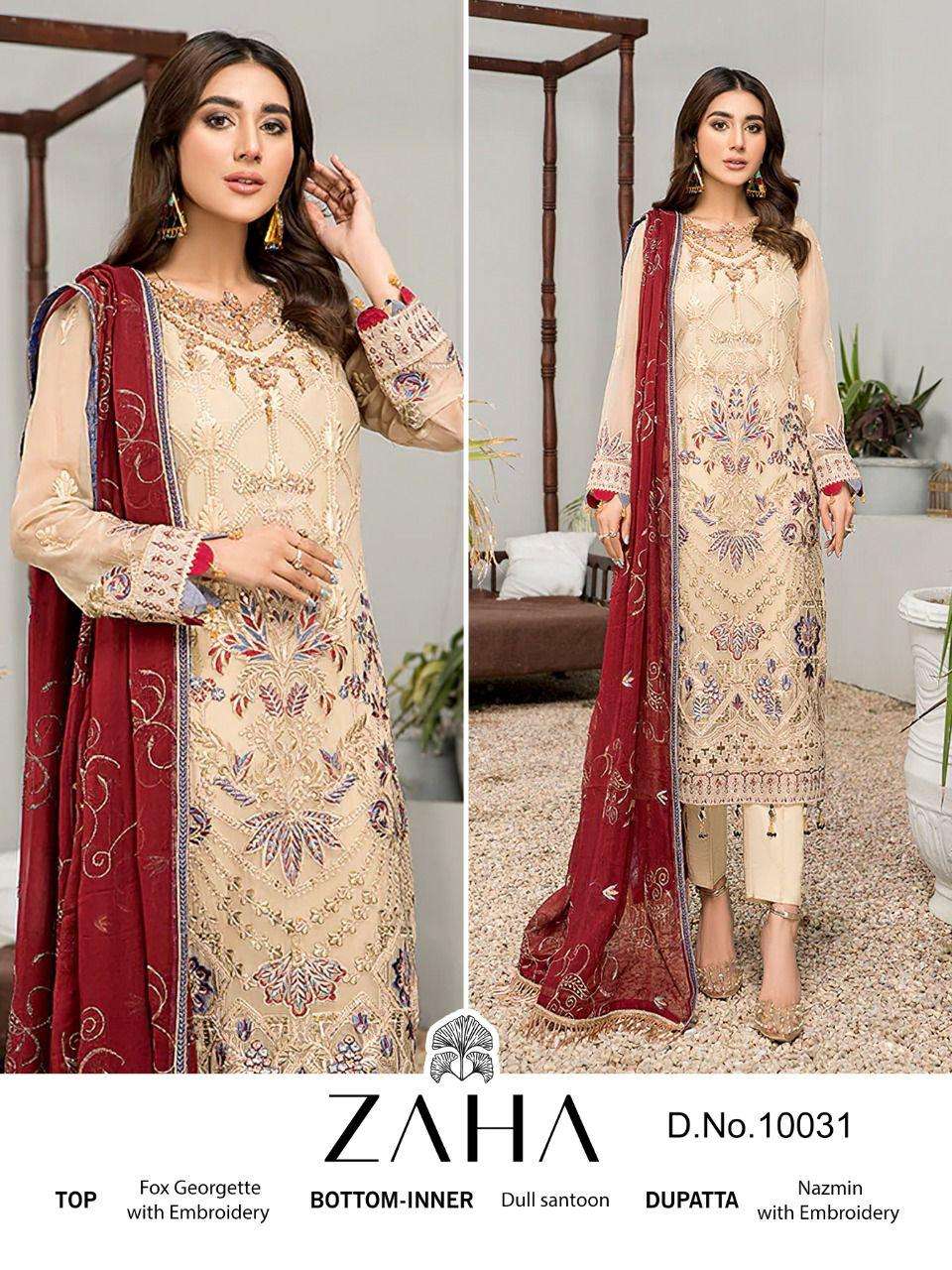 ZAHA 10031 HIT DESIGN  BY ZAHA GEORGETTE EMBROIDERY PAKISTANI DRESS