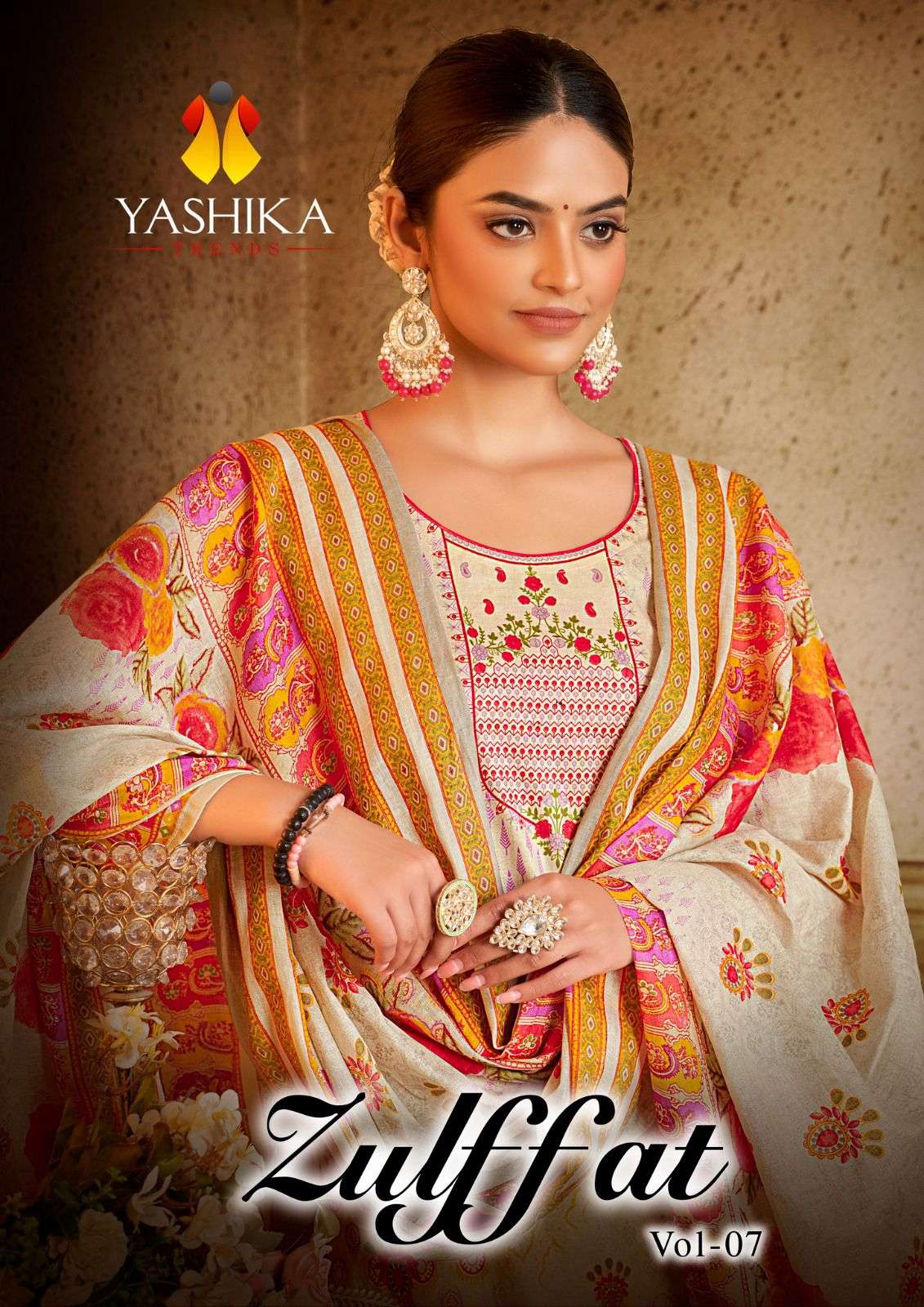 ZULFFAT VOL-7 BY YASHIKA TRENDS 7001 TO 7010 SERIES PURE LAWN DRESSES