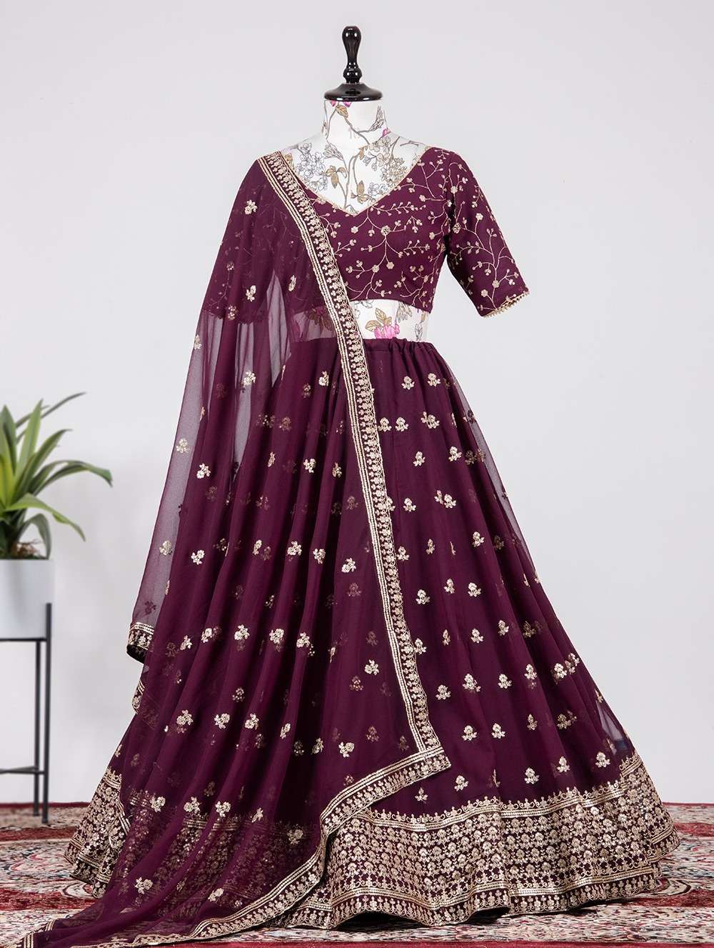 1745 COLOUR BY ASLIWHOLESALE FANCY DESIGNER GEORGETTE LEHENGAS