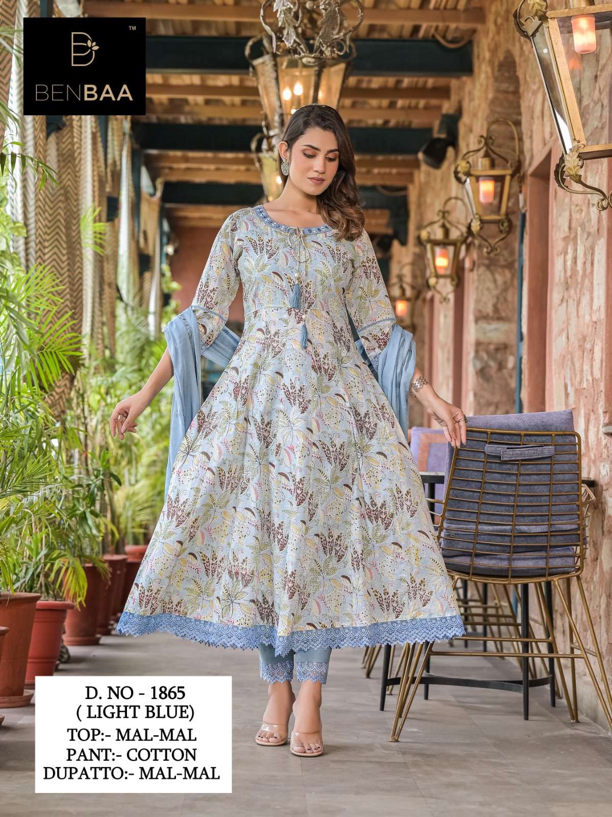 1865 SUMMER HIT BY BENBAA DESIGNER STYLISH COTTON PRINTED KURTIS