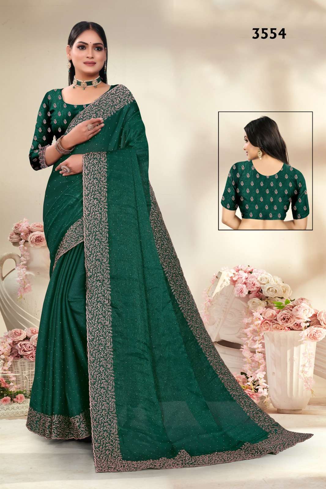 3554 COLOURS BY ASLIWHOLESALE FANCY SATIN CHIFFON DESIGNER SAREE