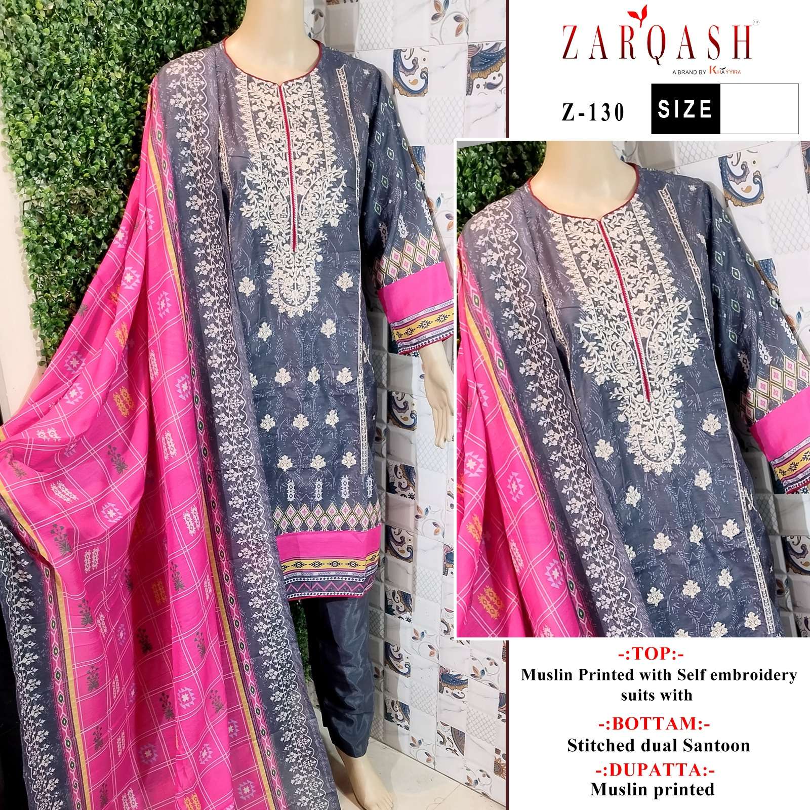 AALIYA VOL-08 BY ZARQASH 130 TO 133 SERIES COTTON WORK DRESSES