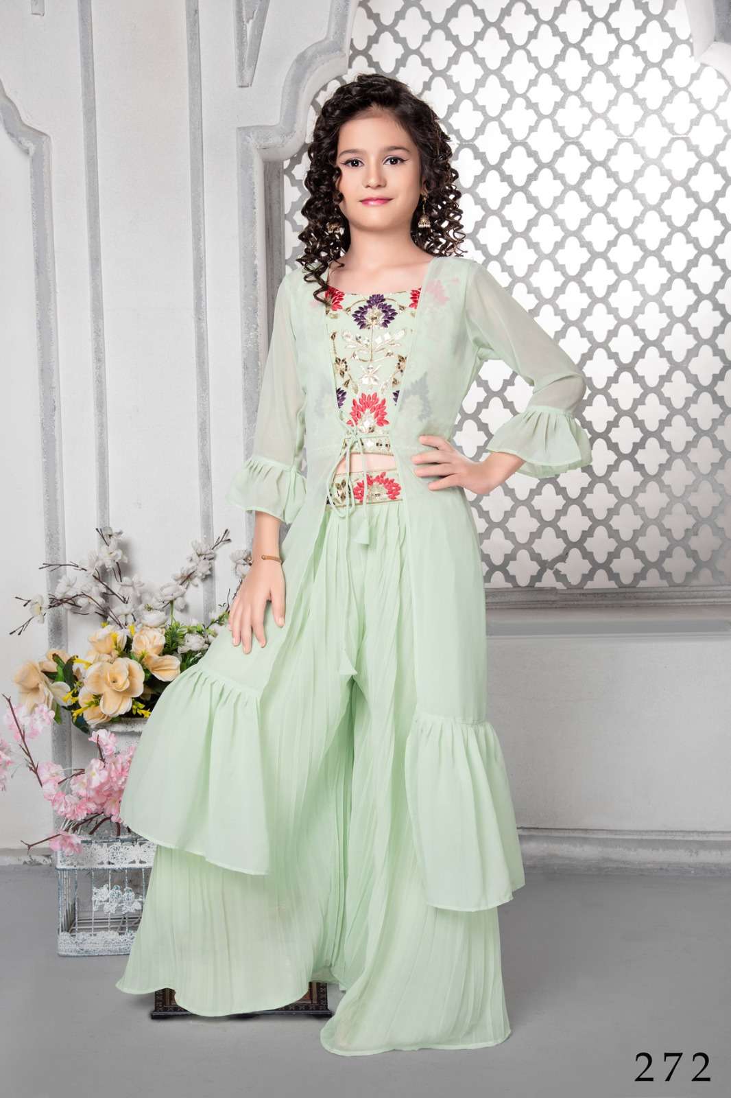 AARADHNA VOL-40 BY ASLIWHOLESALE 272 TO 274 SERIES GEORGETTE KIDS LEHANGAS