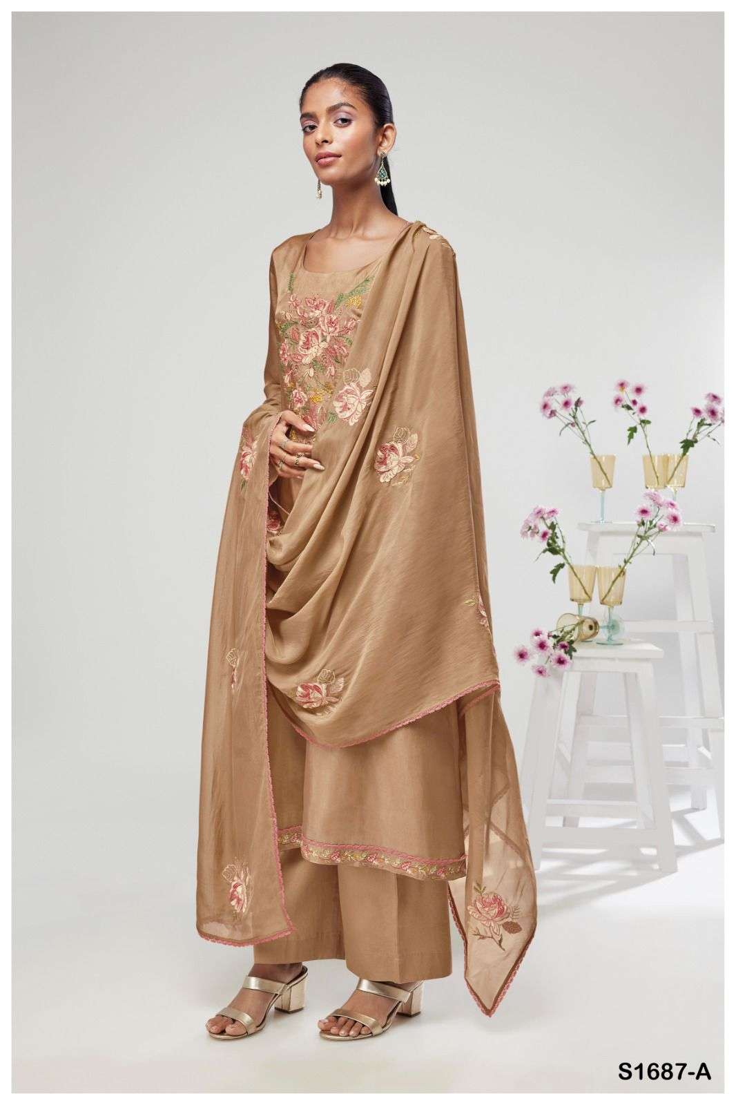 AARUSHA 1687 BY GANGA FASHIONS HEAVY PREMIUM BEMBERG SILK WORK DRESSES